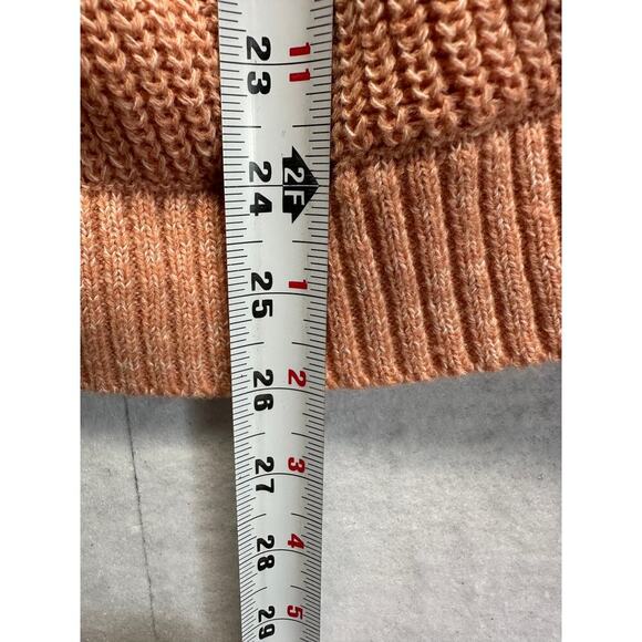 Billabong Knit Peach Deep V Neck Wrap Long Sleeve Sweater Spring Beachy M Soft - Picture 5 of 7